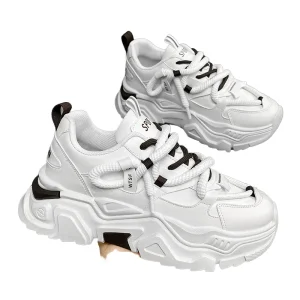 Men’s Shoes Autumn Trendy Versatile Youth Sneakers Casual Thick-Soled Height-Increasing White Running Shoes Mesh Lace-Up