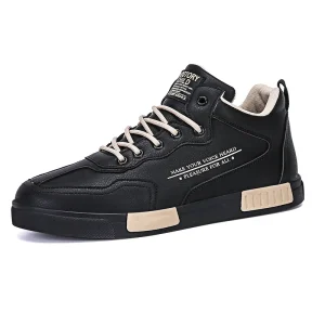 Men’s Shoes Breathable Trendy Casual Versatile High top Sneakers Waterproof Sports PU Shoes Autumn Summer EVA Insole