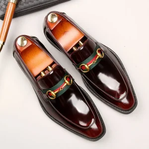 Men’s Shoes Business Formal Slip-on Shoes with Other Upper Material Comfortable Single Shoes