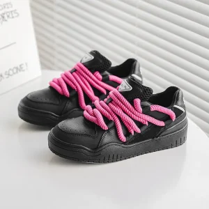 Men’s Shoes Casual Leather Sneakers Thick Rope Laces Platform Breathable Non Slip Comfortable Durable Fashion Casual Shoes