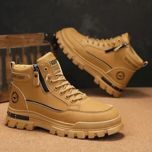 Mens Shoes Comfortable and Soft Leather Surface Breathable Anti Slip Wear-resistant Sports and Leisure Boots