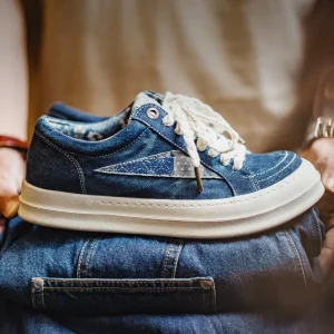 Men’s Shoes Maden Canvas Skate Shoes Thick Sole Hidden Height Increase Japanese Retro Casual Sneakers