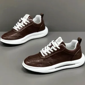 Men’s Shoes New Autumn Winter Mesh Upper Solid Color Board Versatile Sports Leisure Rubber Outsole Height Increasing Shoes