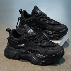 Men’s Shoes New Summer Thick Soled EVA Midsole Sports Mesh Breathable Casual Dad Shoes Lace Up Slip On