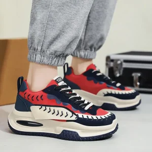Men’s Shoes Sports Clunky Sneakers New Breathable Mesh Lining Platform Teenagers European Station TikTok Live Casual