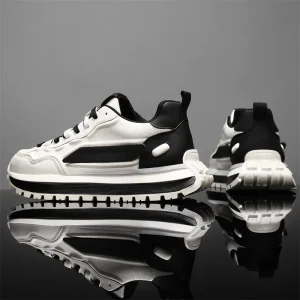 Men’s Shoes Spring New Breathable Casual Sports Shoes Non Slip Soft Sole White Height Increasing Trendy Dad Shoes