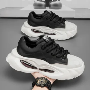 Men’s Shoes Spring Thick Soled Versatile Niche Fashion Casual Youth Sports Air Cushioned Height Increasing Dad Shoes