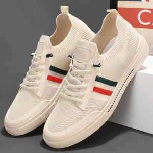 Men’s Shoes Spring and Autumn New Style Men’s Breathable Mesh Panel Shoes Lazy Casual Canvas Shoes