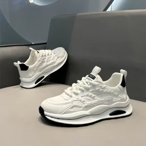 Men’s Skate Shoes Soft Leather Light Weight Comfortable Breathable Casual Sporty Trendy All Seasons Sneakers