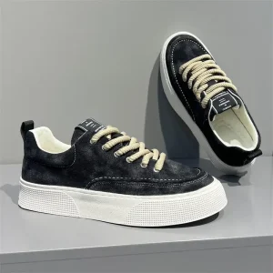 Men’s Skateboard Shoes Spring New Breathable Casual Canvas Shoes Trend Men’s Thick Soles