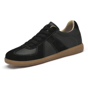 Men’s Skateboarding Shoes Sneakers Skate Shoes Cow Genuine Leather Lace up Retro Internal Height Increasing Thick Sole Platform