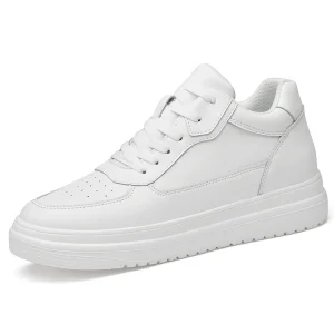 Men’s Skateboarding Shoes Sneakers Skate Shoes Height Increasing Thick Sole Platform Leather Low Top Lace Up Flats Retro Autumn