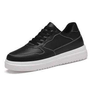 Men’s Skateboarding Shoes Sneakers Skate Shoes Height Increasing Thick Sole Platform Leather Low top Lace up Flats Retro