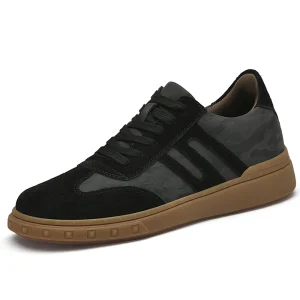 Men’s Skateboarding Shoes Sneakers Skate Shoes Microfiber Leather Internal Height Increasing Thick Sole Platform Retro