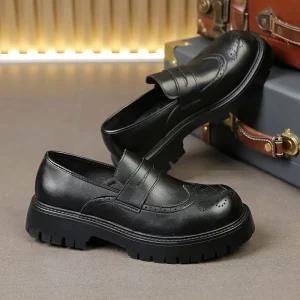 Men’s Slip-On Dress Shoes Comfortable Soft Black Brown Oxfords Pure Leather Office Career Classical Fashion Design