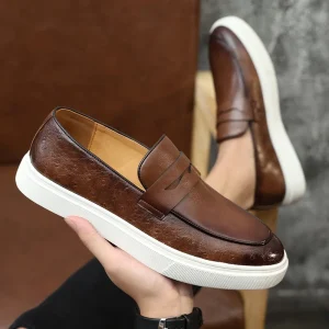 Men’s Slip-On Loafers Business Style Breathable British Design All Seasons Summer Winter Spring Autumn Driving Loafers