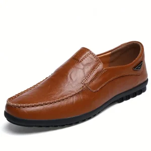 Men’s Soft Sole Large Size Shoes Slip-On Genuine Leather Lining All Seasons Print Pattern 3D Printed