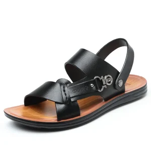 Men’s Solid Colour Trendy Sandals Anti slip High Quality Men’s Beach Sandals Breathable Thick Bottom Comfortable Men’s Shoes