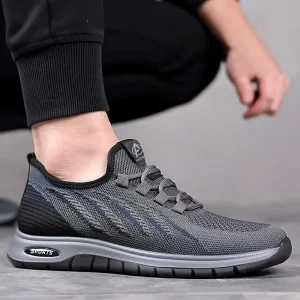 Men’s Sports Shoes Breathable Lace-Up for Casual Style Trendy Fashionable Student Single-Layer Rubber Outsole Shoes