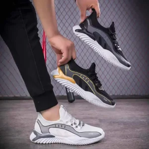 Men’s Sports Shoes Youth Mesh Material Casual Walking Sneakers Breathable and Non Slip Light Weight for Autumn Winter