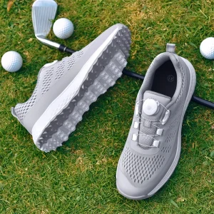 Men’s Sporty Golf Shoes Breathable Cushioning Autumn Summer Spring Outdoor Fitness Shoes Genuine Leather Upper