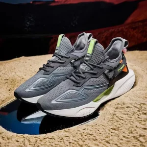 Men’s Sporty Loafers Breathable Lightweight Casual Anti Running Sports Shoes Soft Mesh Upper Fashionable Trend Spring Autumn