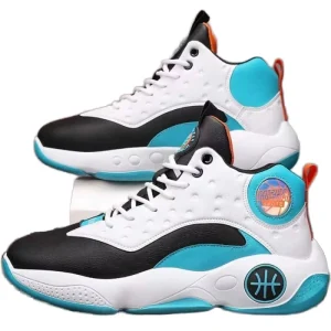Men’s Sporty PU Leather Basketball Sneakers Anti-Slip Breathable Summer Spring Running Shoes Fashionable Waterproof PVC