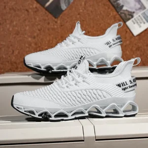 Men’s Sporty Running Sneakers Breathable Blade Tennis Work Trainers Non Slip Mesh for Walking Sports