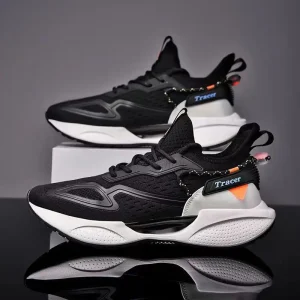 Men’s Sporty Sports Shoes Mesh Lace up Height Increasing Breathable Waterproof Lightweight Plastic Casual Fashion Trend
