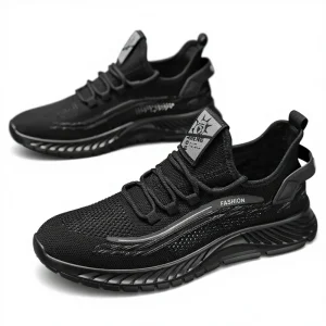 Men’s Spring Autumn Fashion Casual Sneakers Breathable Mesh Lining Artificial PU Upper Lightweight Non Slip One Shoes