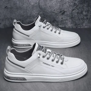 Men’s Spring Autumn Winter Casual Slip-On Soft Peep Toe Flat Shoes Small White Youth Versatile Sports