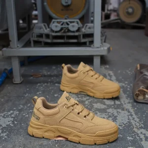 Men’s Spring Breathable Steel Toe Safety Shoes Construction Work Sneakers Non-Slip Wear-Resistant Sports Labor Protection