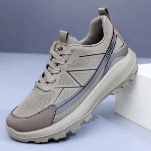 Men’s Spring Casual Sports Shoes Versatile Dad Shoes Thick-Soled Lace-Up Anti-Slip Comfortable Durable Scoccer