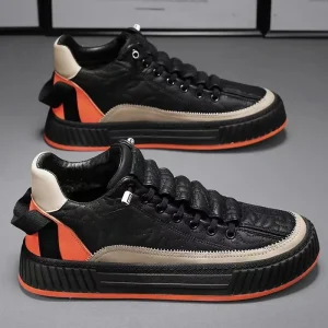 Men’s Spring Fashion Sneakers Artificial PU Upper Thick Sole Large Size All season Wear resistant