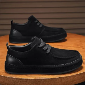 Men’s Spring New Comfortable Versatile Casual Shoes Soft Soles Not Tiring Solid Color Lace Canvas