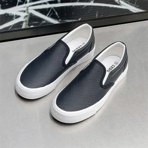 Men’s Spring Slip On Flats White Soft Cotton Lining High Running Shoes Breathable Lazy Student Design