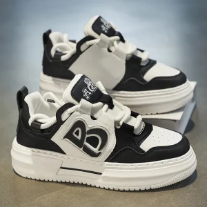 Men’s Spring Sports Sneakers Breathable Korean Style All match Non slip Skate style Casual Shoes With Pu Insole
