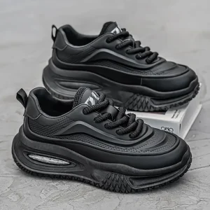 Men’s Spring Sports Walking Retro Shoes Thick PVC Outsole PU Upper High Wear Resistance