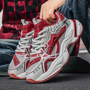 Men’s Spring Summer Breathable Mesh Versatile Casual Sports Shoes Fashion Street Style Thick Sole Height Increasing Dad Sho
