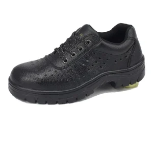 Men’s Steel Toe Embossed Leather Work Safety Shoes Breathable Factory Footwear