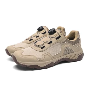 Men’s Steel Toe Safety Shoes Rotary Buckle Non slip Work Sneakers for All Seasons