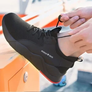 Men’s Steel Toe Shoes Anti-Puncture New Styles Trainer with Fly Weaving Fabric Upper