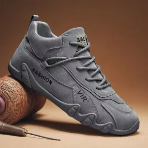 Men’s Steel Toe Work Shoes Breathable Leather Lace Up Sneakers Non Slip Oil Resistant Durable Casual Use