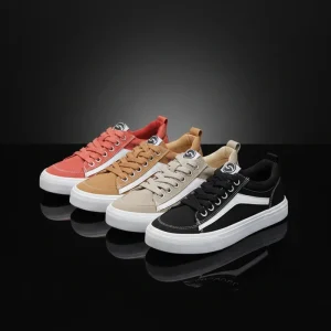 Men’s Striped Casual Canvas Shoes Flat Lace-up Style Fashionable Canvas Shoes Manufacturer