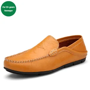 Men’s Stylish Leather Dress Shoe Casual Flat Designer Formal Boat Loafer Shoe