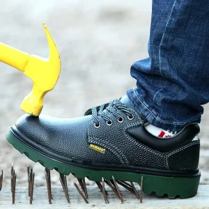 Men’s Stylish Summer Autumn Safety Boots Factory Styled Waterproof Rubber Winter Steel Toe Leather Working Boot