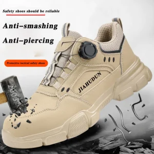 Men’s Stylish Work Steel Toe Shoes Comfortable Safe Protective Footwear for Work