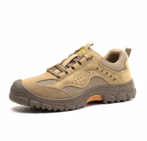 Men’s Suede Cow Leather Breathable Safety Work Shoes Non-slip Anti-smashing Anti-Puncture Function Light and Comfortable