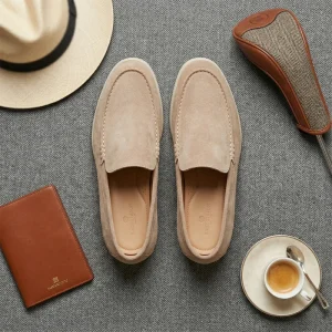 Men’s Suede Cow Leather Penny Loafers Slip On Flats Moccasins Casual Shoes Peas Comfortable Footwear