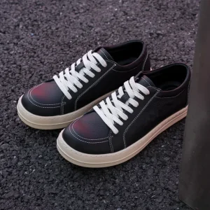 Men’s Suede Fashion Sneakers Retro Thick Sole Low Top Casual Shoes American Black White Plimsolls